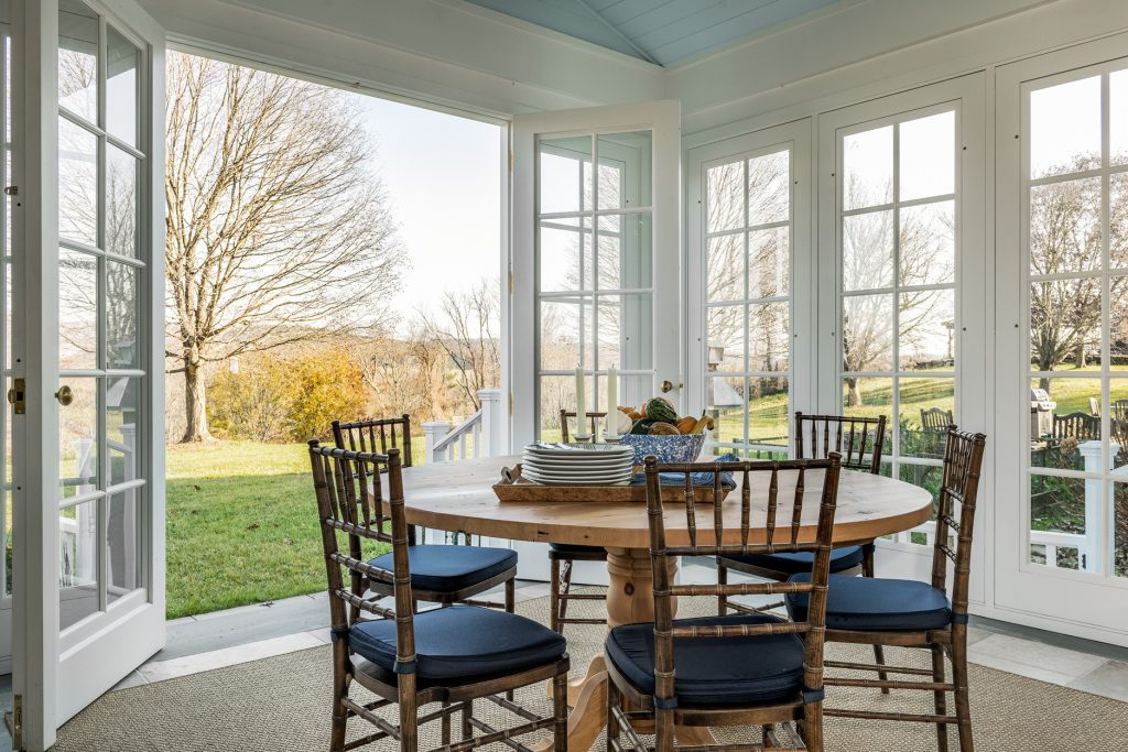 3 Season Room with fireplace and great views