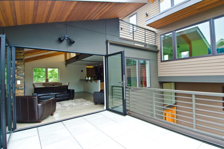 A Northwest Modern, 5-Star Builtgreen, energy efficient, panelized, custom residence using western red cedar for siding and soffits.
