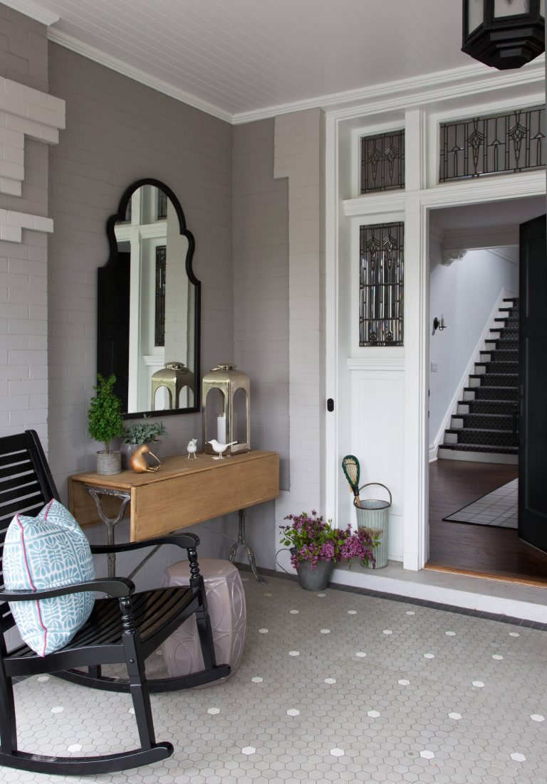 A Tonal and Transitional Front Porch, Photo by Emily Minton Redfield