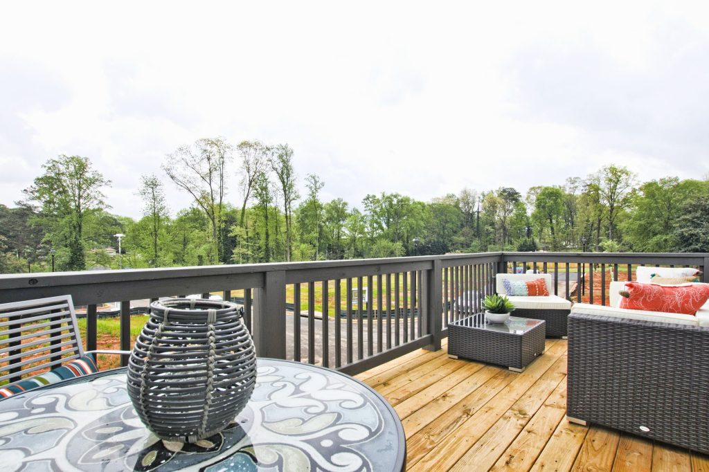 A back deck at Kensington Gates in Doraville