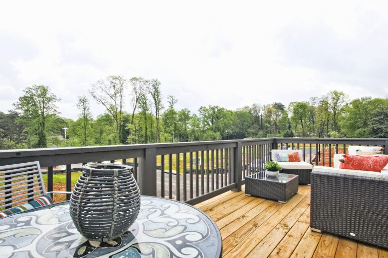A back deck at Kensington Gates in Doraville