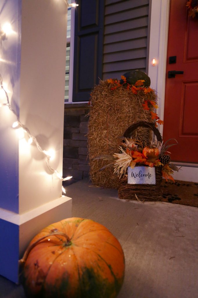 A fall front porch decorating project. Please inquire for a quote.