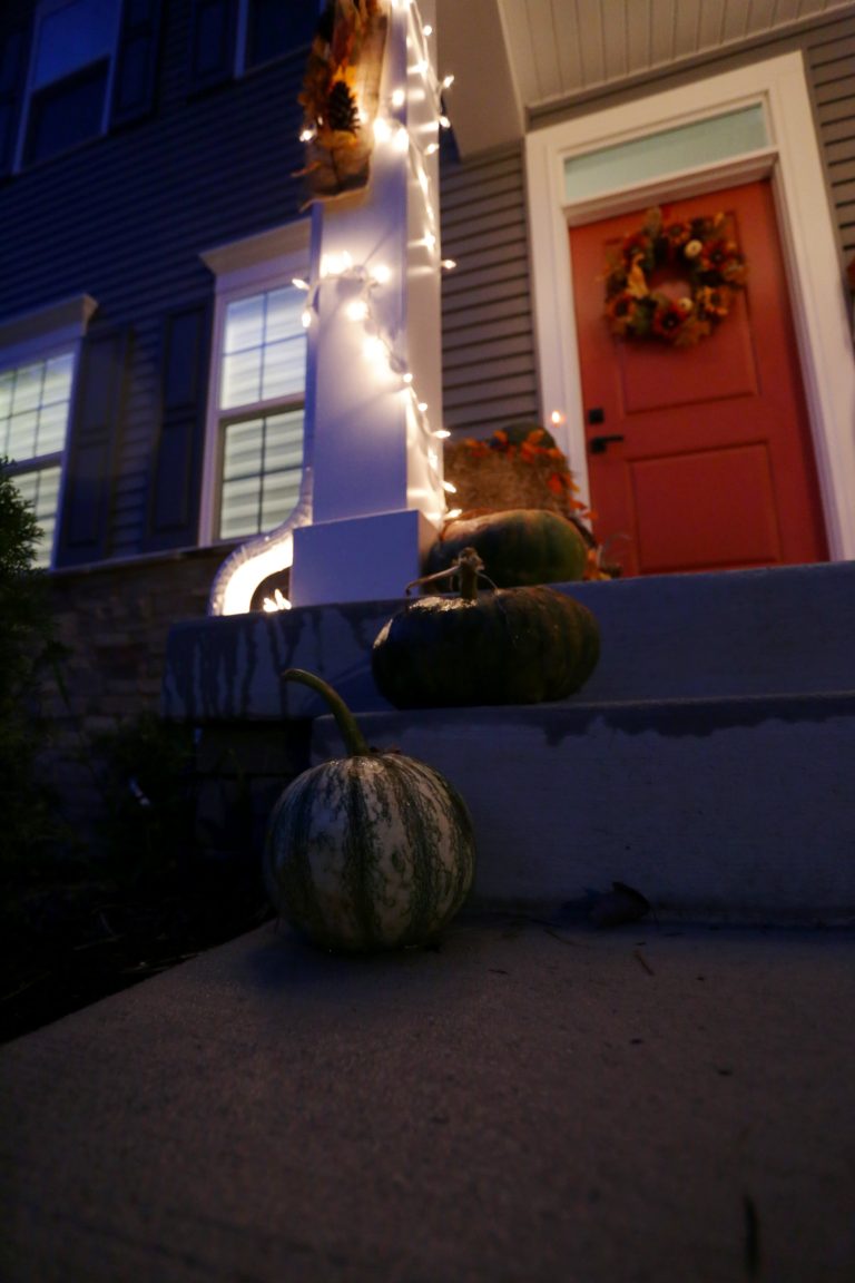A fall front porch decorating project. Please inquire for a quote.