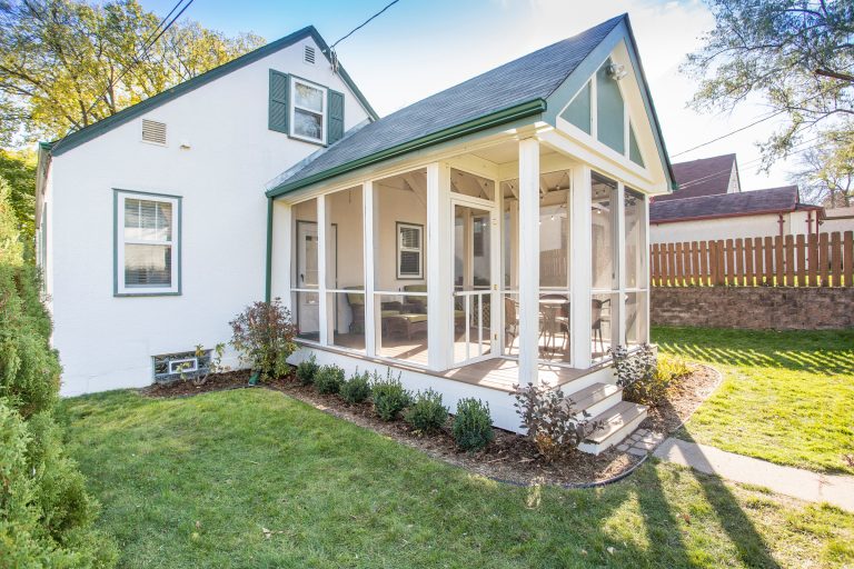 A one-and-a-half story home in Minneapolis' Hale neighborhood got a whole lot bigger when we helped these clients add on a screened-in porch. Photo by David J. Turner by Metamorphosis Design-Build | Outdoor Photos | Porch | Landscaping | Landscape Design | Outdoor Living Space | Porch Design Ideas | Outdoor Living Space Ideas | Backyard Design