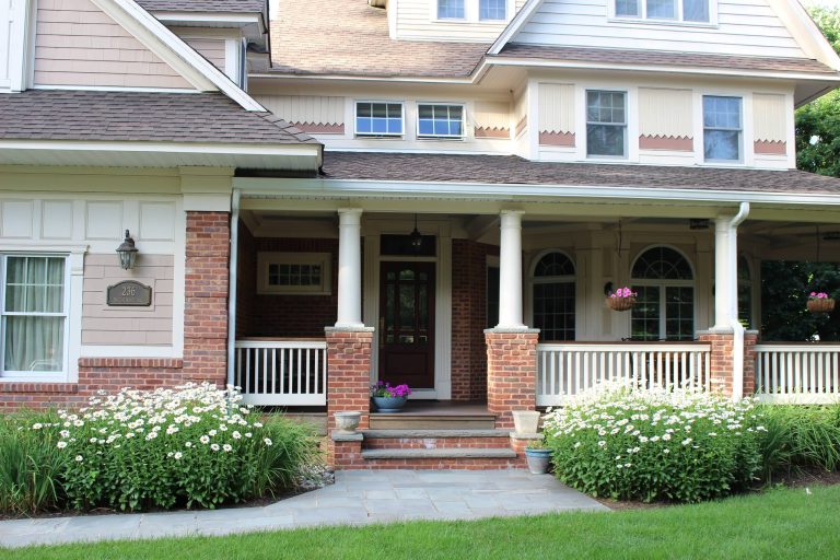 A view of the Front porch on this beautiful Westfield home. Photo Credit: N. Leonard