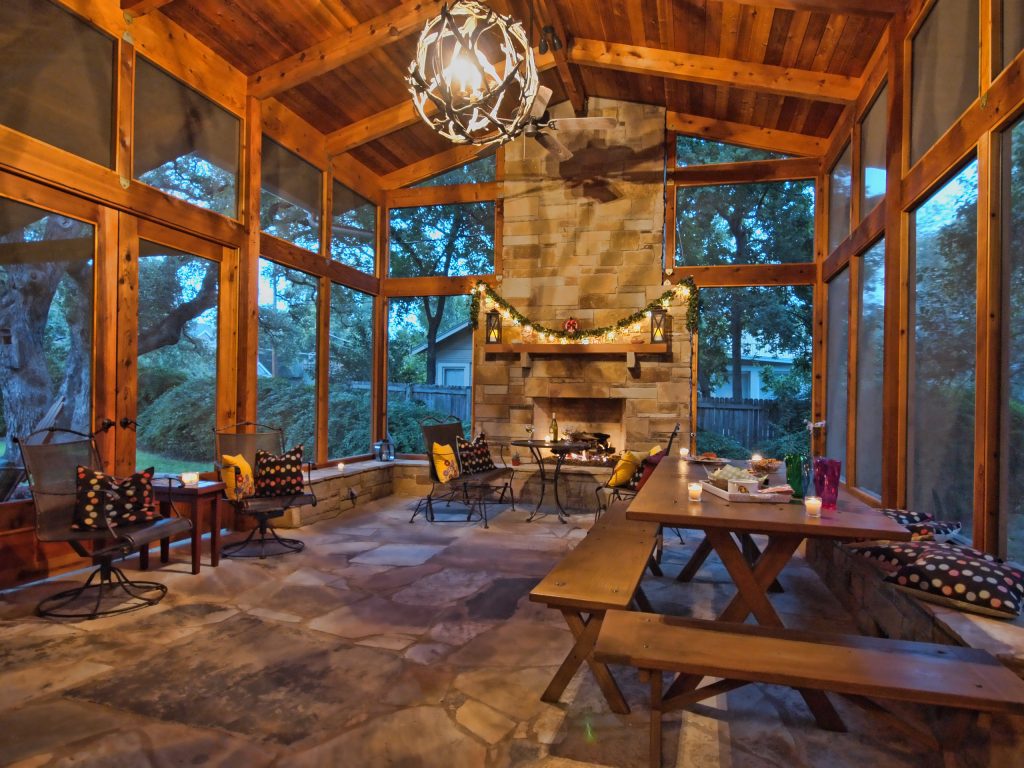 Addition onto 1925 Austin bungalow. Screened porch makes home feel enormous.