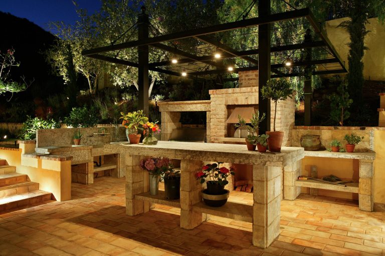 Alfresco Kitchen -

General Contractor: Forte Estate Homes

photo by Aidin FosterInspiration for a mid-sized mediterranean side yard tile patio kitchen remodel in Orange County with a pergola by Jon Eric Christner ARCHITECT INC. | Outdoor Kitchens | Backyard Design | Outdoor Living Spaces | Landscape Design