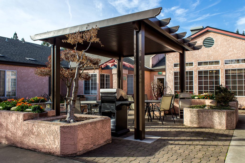 Aluminum pergola and. paver patio