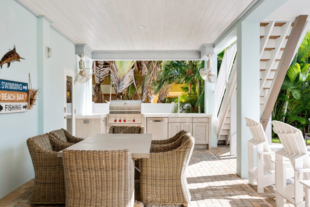 Amazing waterfront home in Anna Maria Island - remodeling the outdoor entertainment area. Designer Yina Brown.