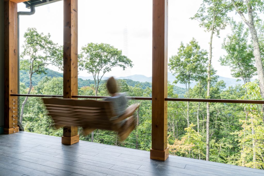 Arts and crafts back porch photo in Other with decking and a roof extension by ACM Design | Outdoor Photos | Porch | Landscaping | Landscape Design | Outdoor Living Space | Porch Design Ideas | Outdoor Living Space Ideas | Backyard Design