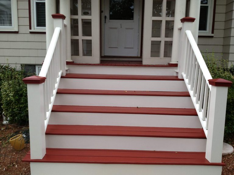 Arts and crafts front porch idea in Boston with decking by RJT Painting | Outdoor Photos | Porch | Landscaping | Landscape Design | Outdoor Living Space | Porch Design Ideas | Outdoor Living Space Ideas | Backyard Design