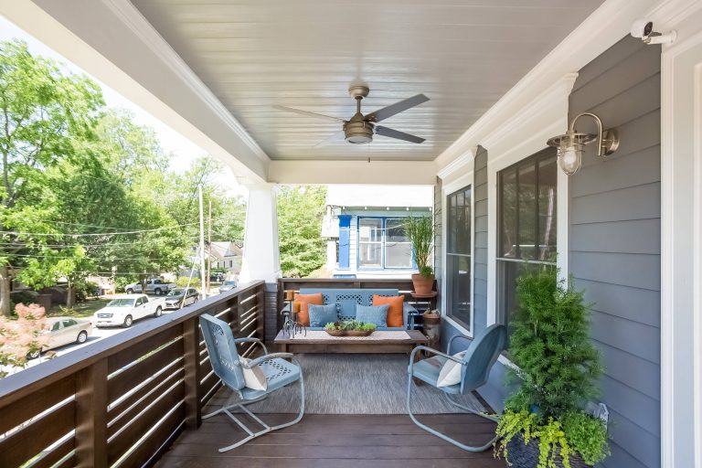 Arts and crafts porch photo in Atlanta by Sprayberry Design Group | Outdoor Photos | Porch | Landscaping | Landscape Design | Outdoor Living Space | Porch Design Ideas | Outdoor Living Space Ideas | Backyard Design