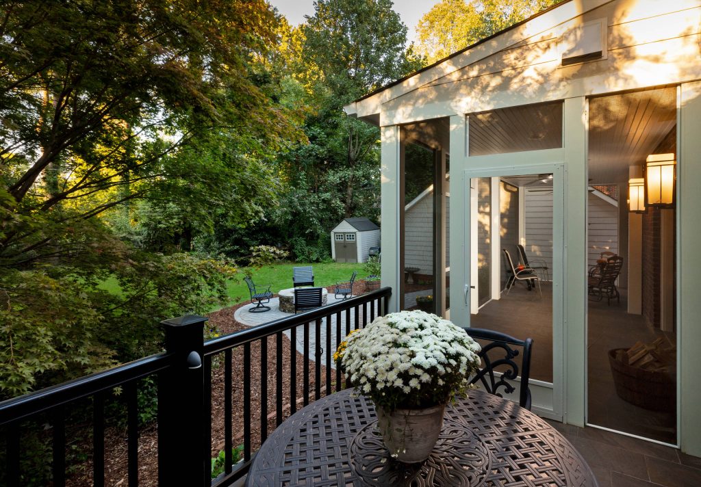 Arts and crafts porch photo in Charlotte by Intelligent Design Engineering | Outdoor Photos | Porch | Landscaping | Landscape Design | Outdoor Living Space | Porch Design Ideas | Outdoor Living Space Ideas | Backyard Design