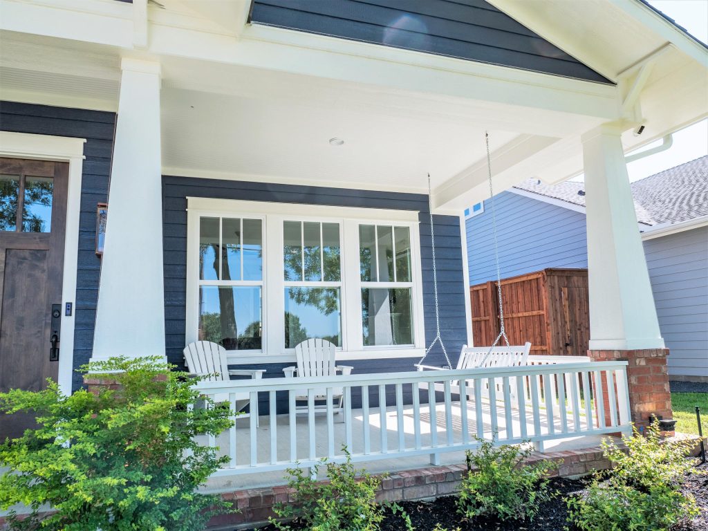 Arts and crafts porch photo in Dallas by DC Texas Custom Homes | Outdoor Photos | Porch | Landscaping | Landscape Design | Outdoor Living Space | Porch Design Ideas | Outdoor Living Space Ideas | Backyard Design