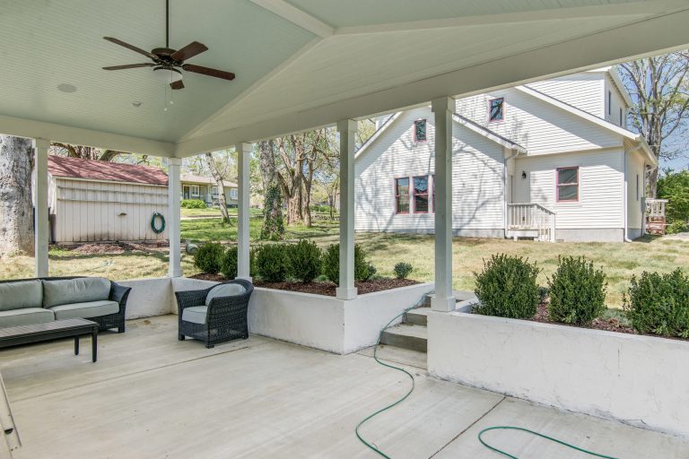 Arts and crafts porch photo in Nashville by Britt Development Group, LLC | Outdoor Photos | Porch | Landscaping | Landscape Design | Outdoor Living Space | Porch Design Ideas | Outdoor Living Space Ideas | Backyard Design
