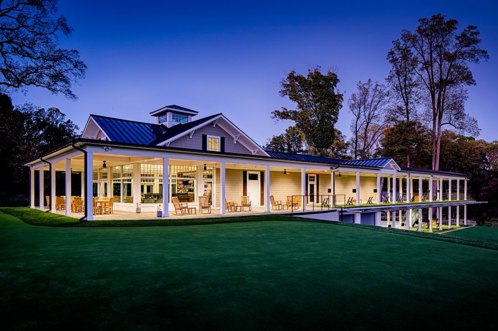 Back and porch view with the driving range