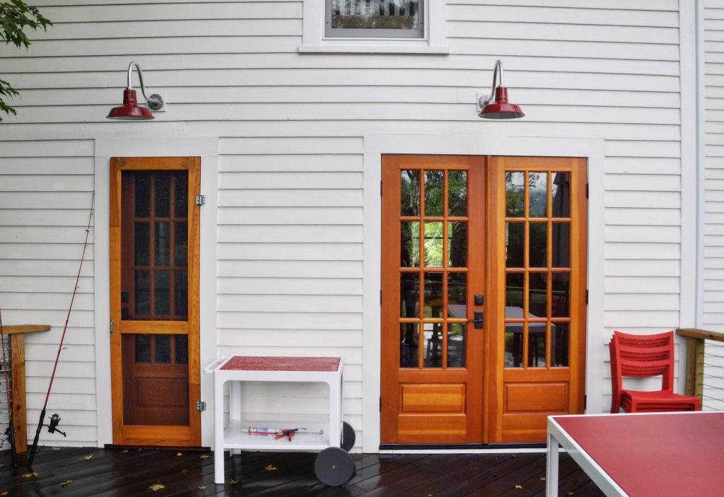 Back doors on a farmhouse renovation in the Catskill Mountains, NY.