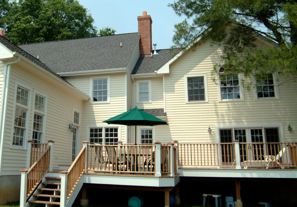 Back tired deck created off rear of residence.