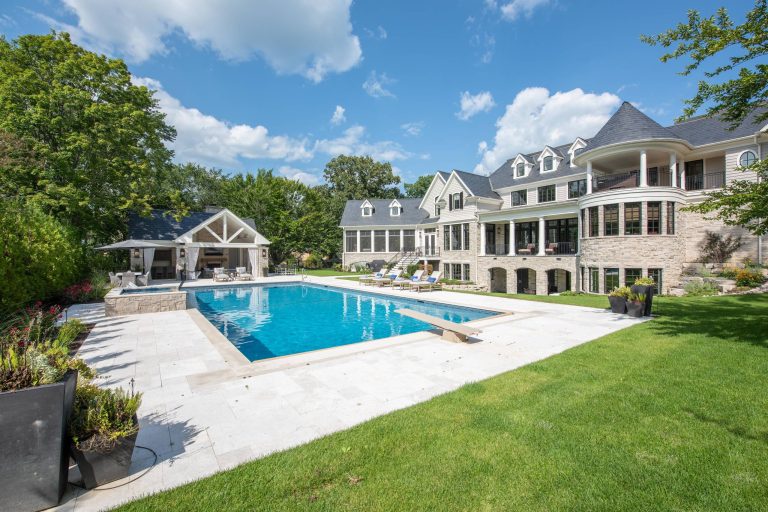 Backyard pool and cabana