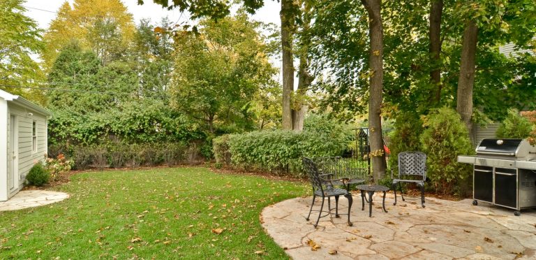 Backyard stone patio