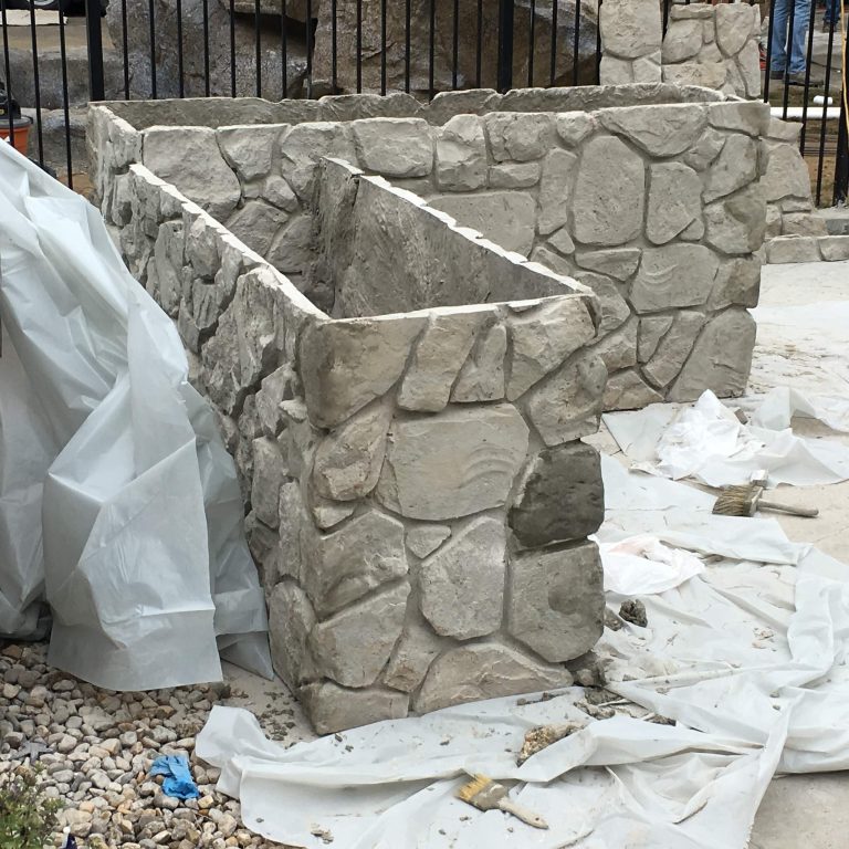 Bar walls and top made with structural masonry panels installed in under 8 hours