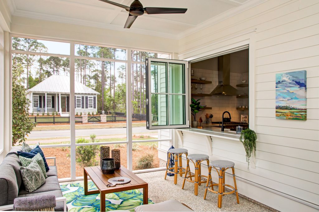 Beach style porch idea by Brightwater Homes | Outdoor Photos | Porch | Landscaping | Landscape Design | Outdoor Living Space | Porch Design Ideas | Outdoor Living Space Ideas | Backyard Design