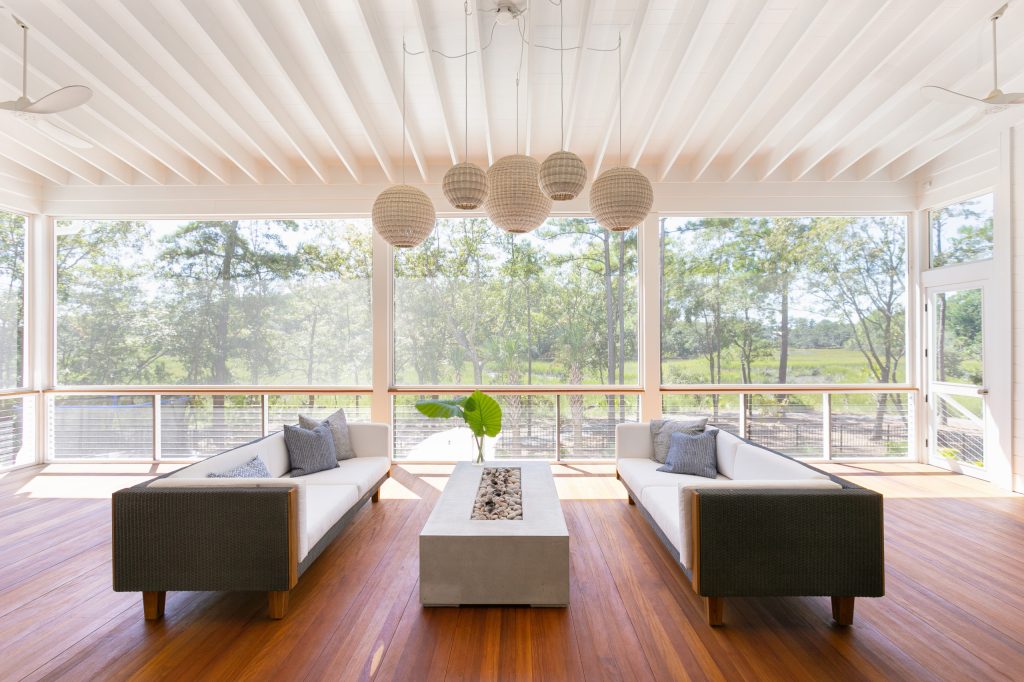 Beach style porch idea in Charleston by Ilderton Contractors, Inc | Outdoor Photos | Porch | Landscaping | Landscape Design | Outdoor Living Space | Porch Design Ideas | Outdoor Living Space Ideas | Backyard Design