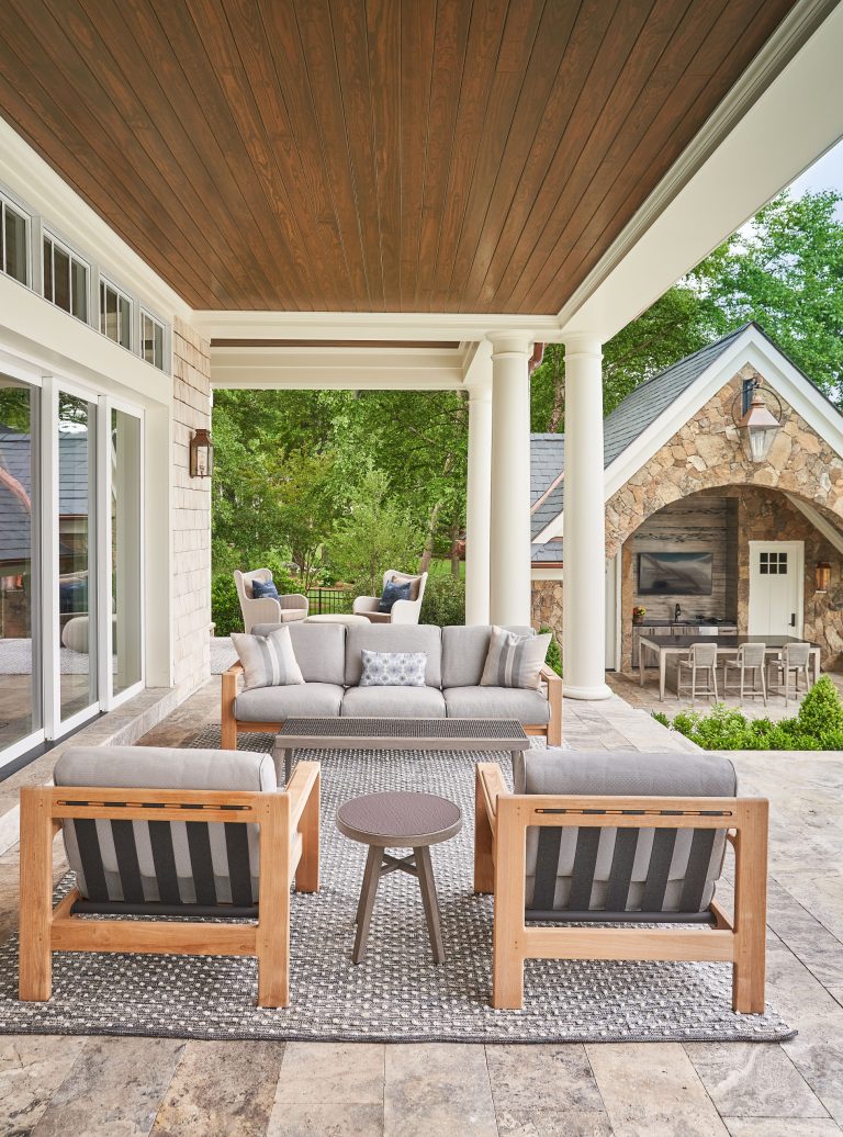 Beach style porch idea in Charlotte by Patrick Joseph Distinctive Homes | Outdoor Photos | Porch | Landscaping | Landscape Design | Outdoor Living Space | Porch Design Ideas | Outdoor Living Space Ideas | Backyard Design