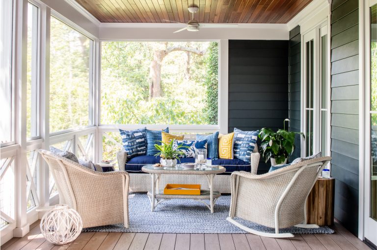 Beach style porch idea in DC Metro by Sarah Hayes Design | Outdoor Photos | Porch | Landscaping | Landscape Design | Outdoor Living Space | Porch Design Ideas | Outdoor Living Space Ideas | Backyard Design