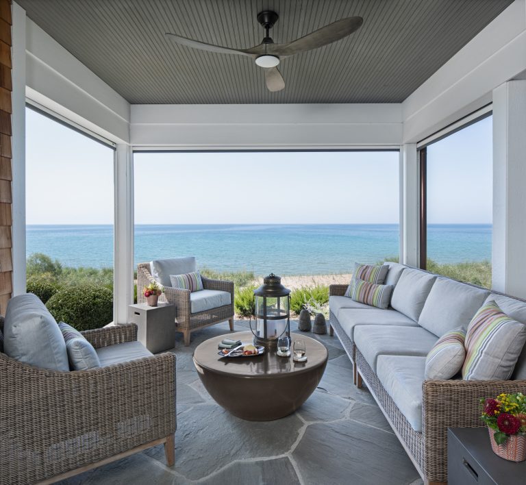 Beach style porch idea in Detroit by Joseph Mosey Architecture, Inc. | Outdoor Photos | Porch | Landscaping | Landscape Design | Outdoor Living Space | Porch Design Ideas | Outdoor Living Space Ideas | Backyard Design