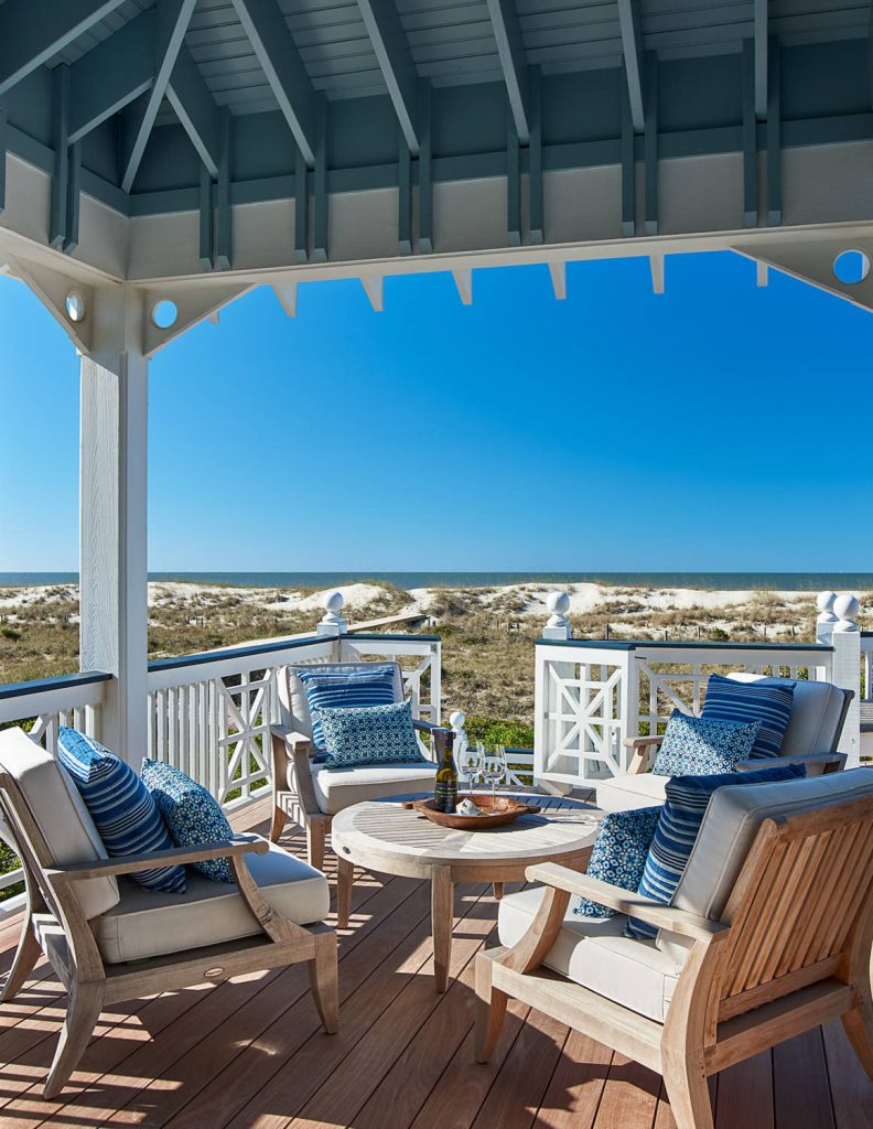 Beach style porch idea in Raleigh by Southern Studio Interior Design | Outdoor Photos | Porch | Landscaping | Landscape Design | Outdoor Living Space | Porch Design Ideas | Outdoor Living Space Ideas | Backyard Design