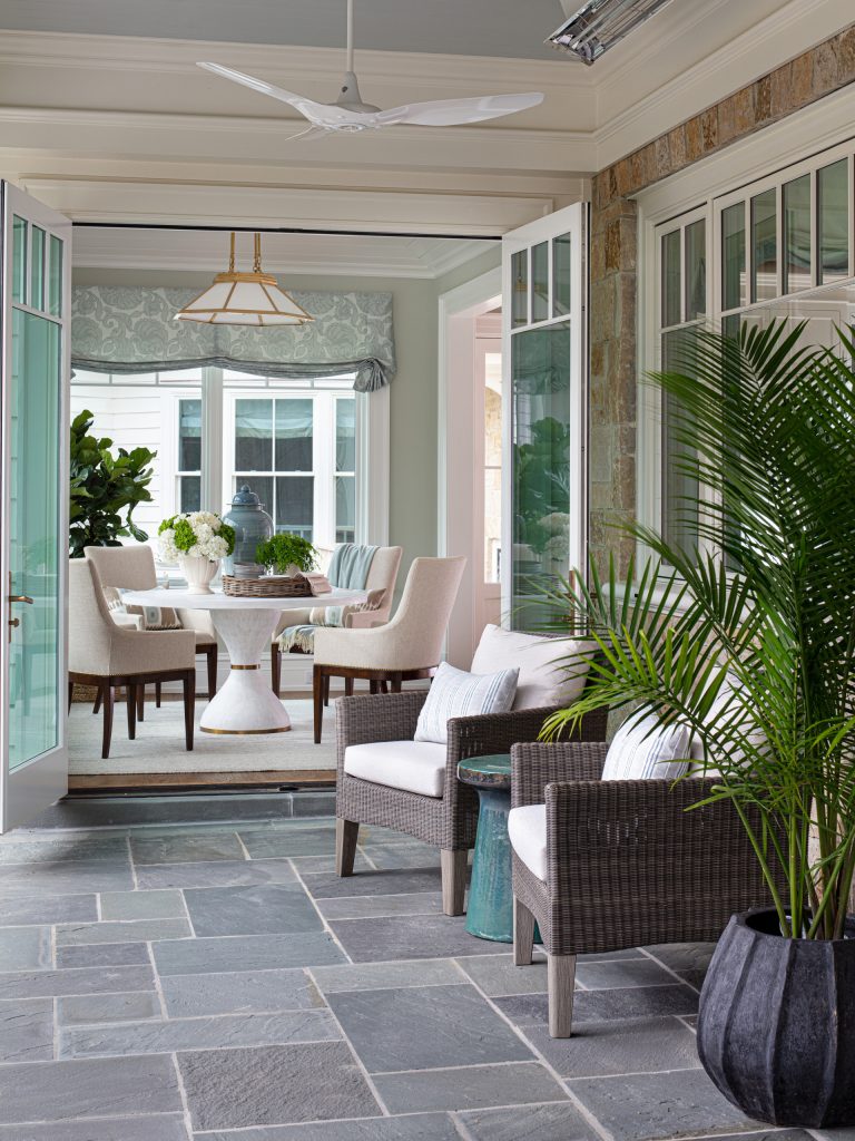 Beach style porch idea in Richmond by M. Carter Design | Outdoor Photos | Porch | Landscaping | Landscape Design | Outdoor Living Space | Porch Design Ideas | Outdoor Living Space Ideas | Backyard Design