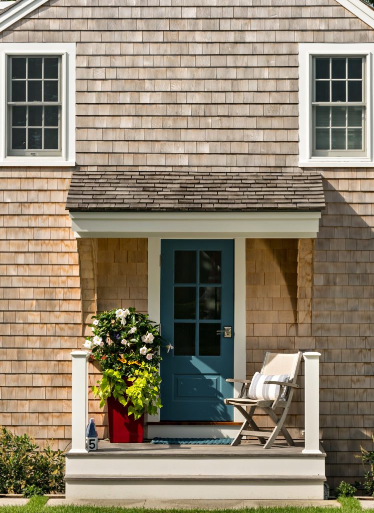 Beach style porch photo in Boston with decking and a roof extension by SV Design | Outdoor Photos | Porch | Landscaping | Landscape Design | Outdoor Living Space | Porch Design Ideas | Outdoor Living Space Ideas | Backyard Design