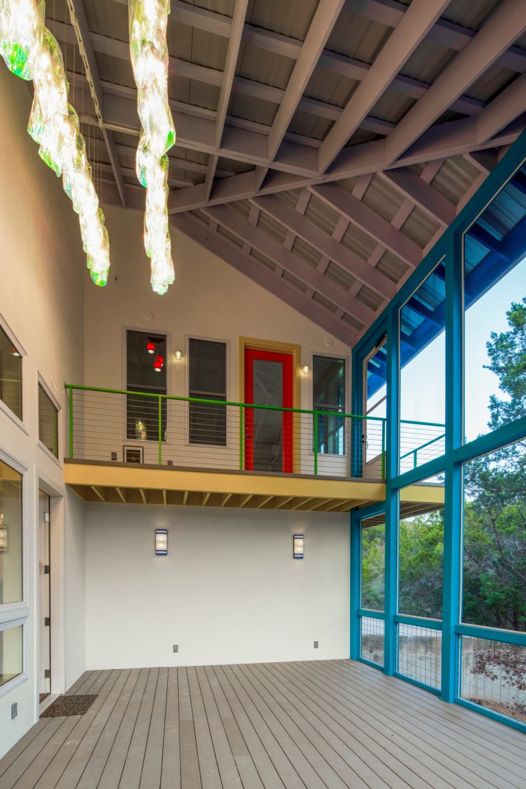 Blue Horse Building + Design // Tre Dunham Fine Focus Photography Inspiration for a mid-sized eclectic screened-in back porch remodel in Austin with decking and a roof extension by Blue Horse Building & Design | Outdoor Photos | Porch | Landscaping | Landscape Design | Outdoor Living Space | Porch Design Ideas | Outdoor Living Space Ideas | Backyard Design