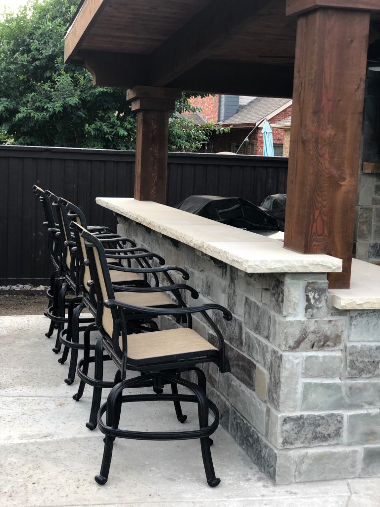 Chopped Charcoal stone with lueders top sealed