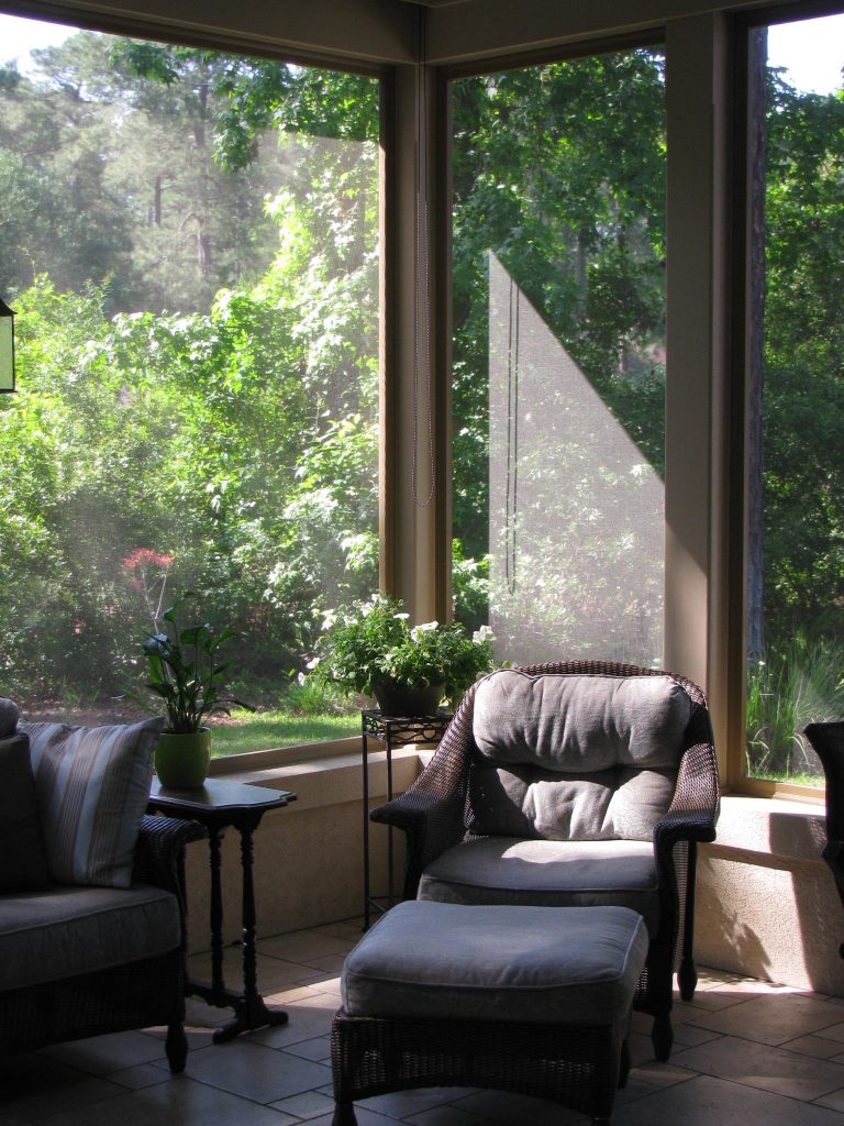 Classic back porch idea in Atlanta with a roof extension by shauna kucera, architect | Outdoor Photos | Porch | Landscaping | Landscape Design | Outdoor Living Space | Porch Design Ideas | Outdoor Living Space Ideas | Backyard Design