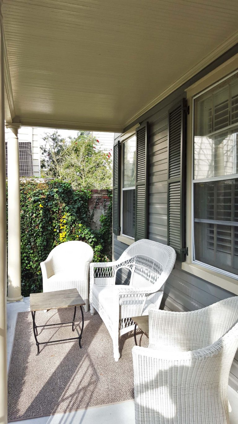 Classic front porch idea in Charleston with a roof extension by Cannon Contracting | Outdoor Photos | Porch | Landscaping | Landscape Design | Outdoor Living Space | Porch Design Ideas | Outdoor Living Space Ideas | Backyard Design