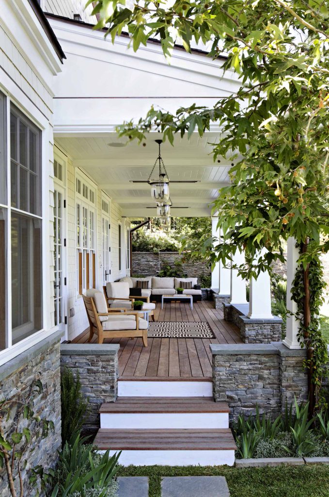 Classic porch idea in Los Angeles with decking and a roof extension by Doc doc@dcwilliamson.com | Outdoor Photos | Porch | Landscaping | Landscape Design | Outdoor Living Space | Porch Design Ideas | Outdoor Living Space Ideas | Backyard Design