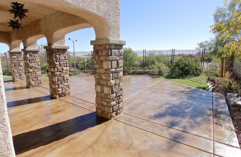 Concrete refinishing and stone columns