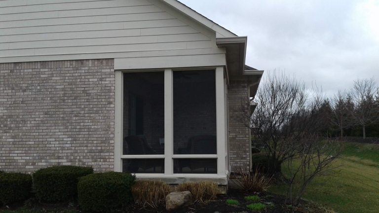 Conversion of a covered porch to a screened porch to keep the bugs out!