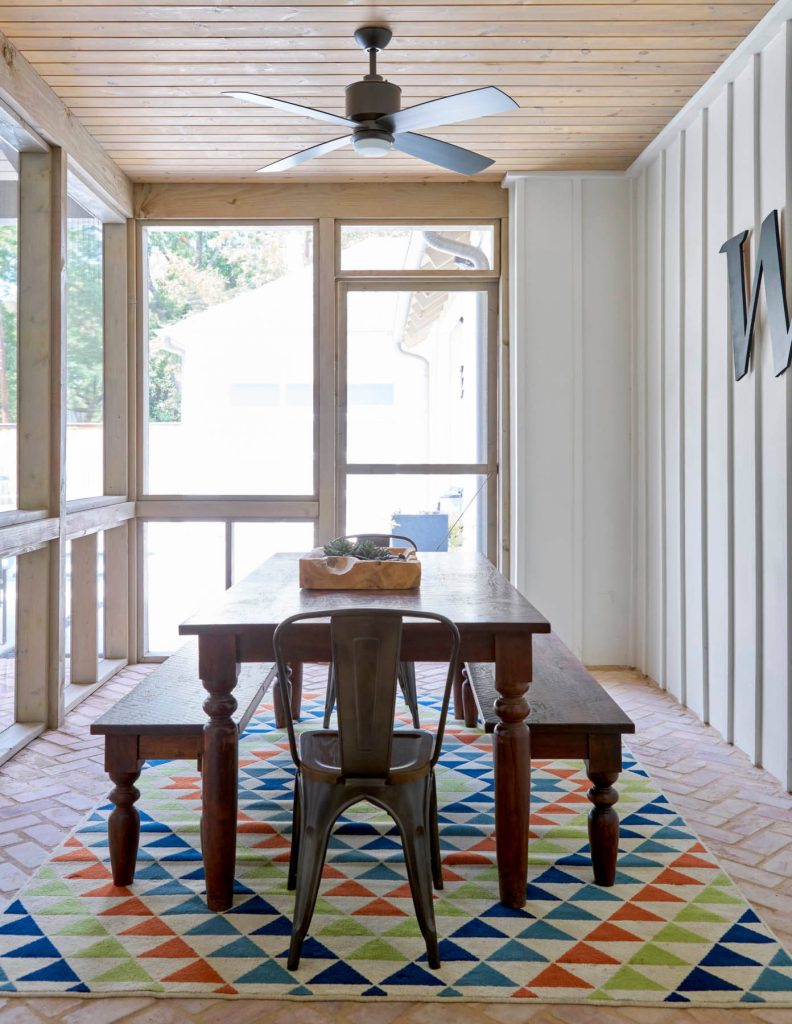 Cottage brick screened-in porch photo in Dallas by SHM Architects | Outdoor Photos | Porch | Landscaping | Landscape Design | Outdoor Living Space | Porch Design Ideas | Outdoor Living Space Ideas | Backyard Design