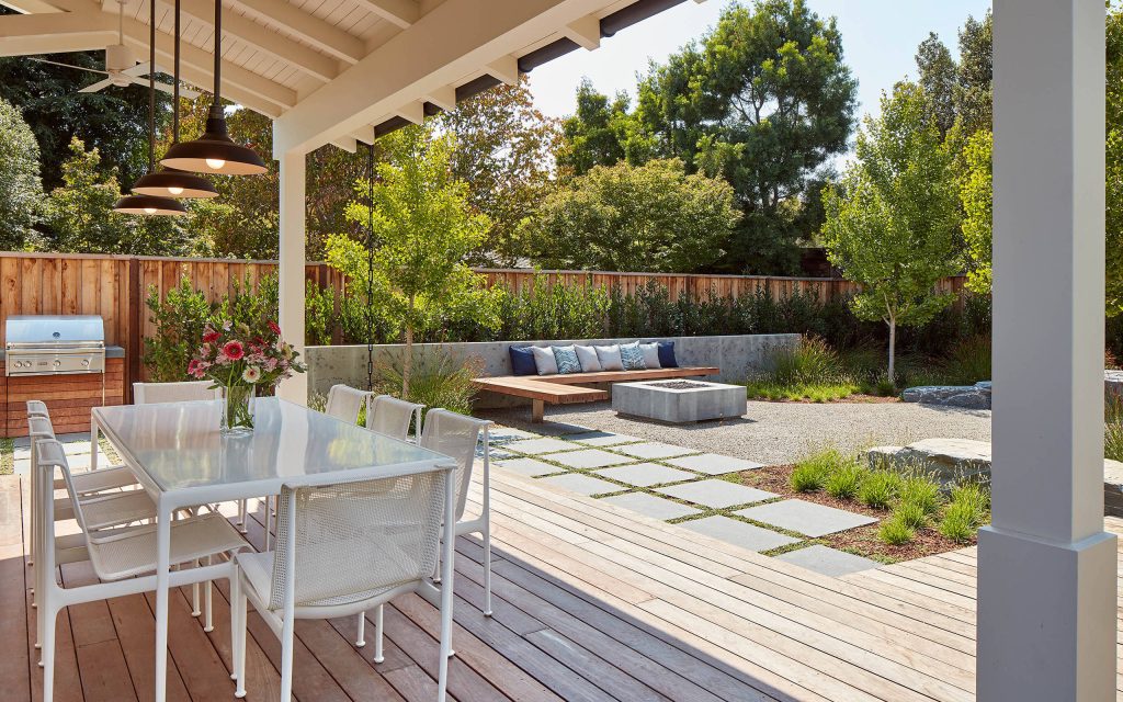 Country back porch idea in San Francisco with decking and a roof extension by | Outdoor Photos | Porch | Landscaping | Landscape Design | Outdoor Living Space | Porch Design Ideas | Outdoor Living Space Ideas | Backyard Design