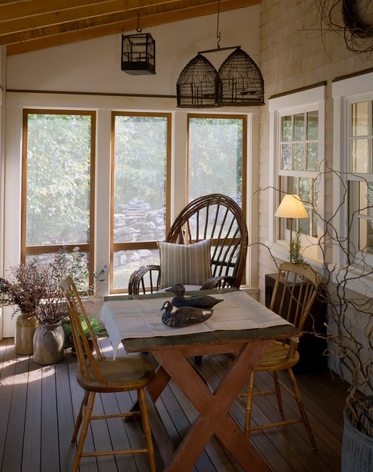 Country porch idea in Portland Maine by Houses & Barns by John Libby | Outdoor Photos | Porch | Landscaping | Landscape Design | Outdoor Living Space | Porch Design Ideas | Outdoor Living Space Ideas | Backyard Design