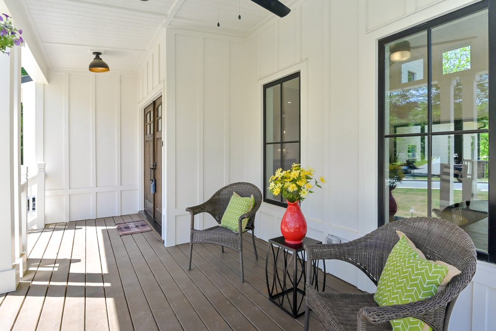 Country porch photo in Atlanta by Skywalk Homes | Outdoor Photos | Porch | Landscaping | Landscape Design | Outdoor Living Space | Porch Design Ideas | Outdoor Living Space Ideas | Backyard Design