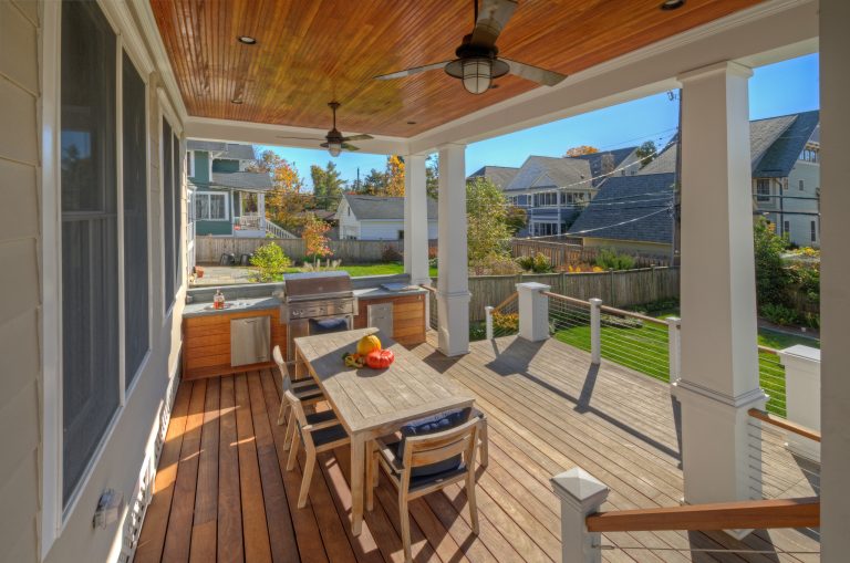 Covered Deck & Built-in Grill - After