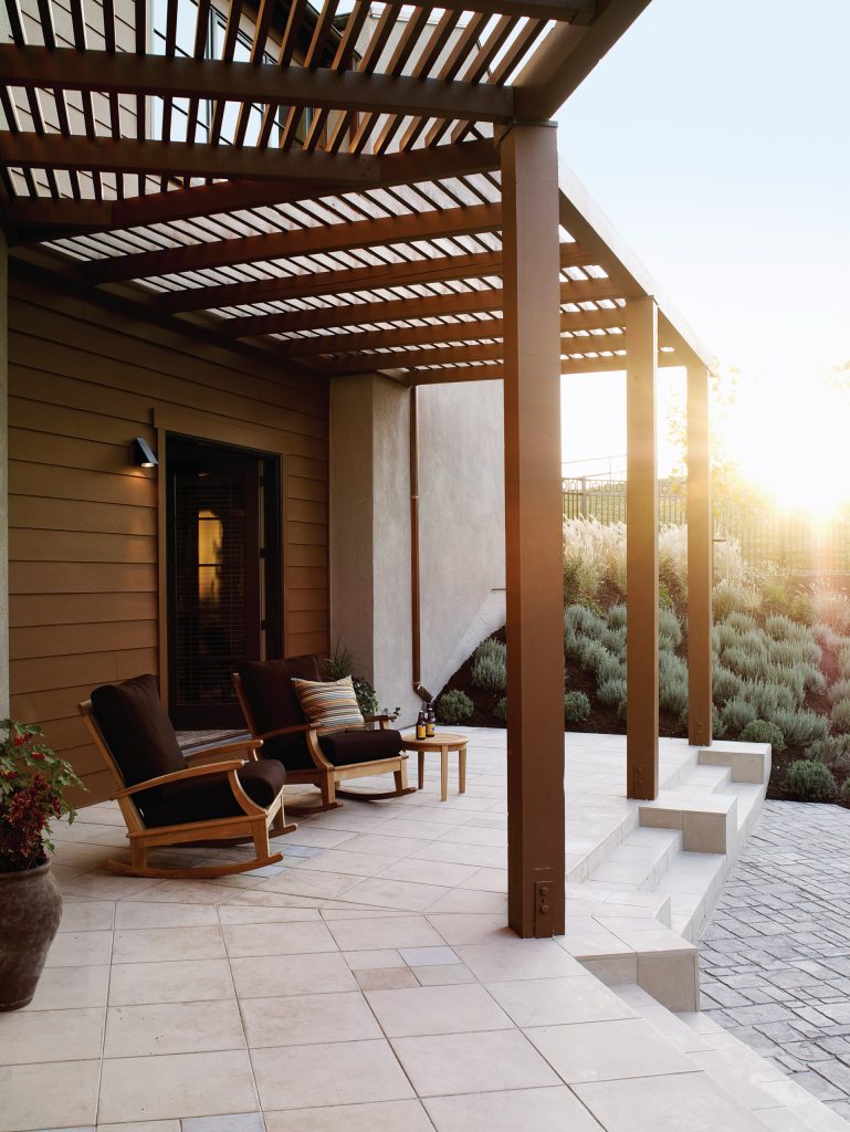 Covered patio right off the master bedroom of Di Mattei's Sunset Magazine's Idea House 2006