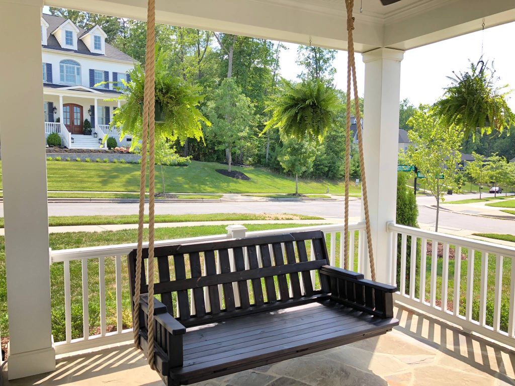 Custom Porch Swing Bed finished with Shou Sugi Ban Method