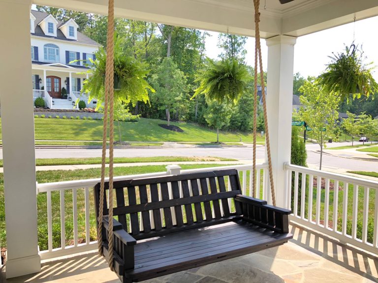 Custom Porch Swing Bed finished with Shou Sugi Ban Method