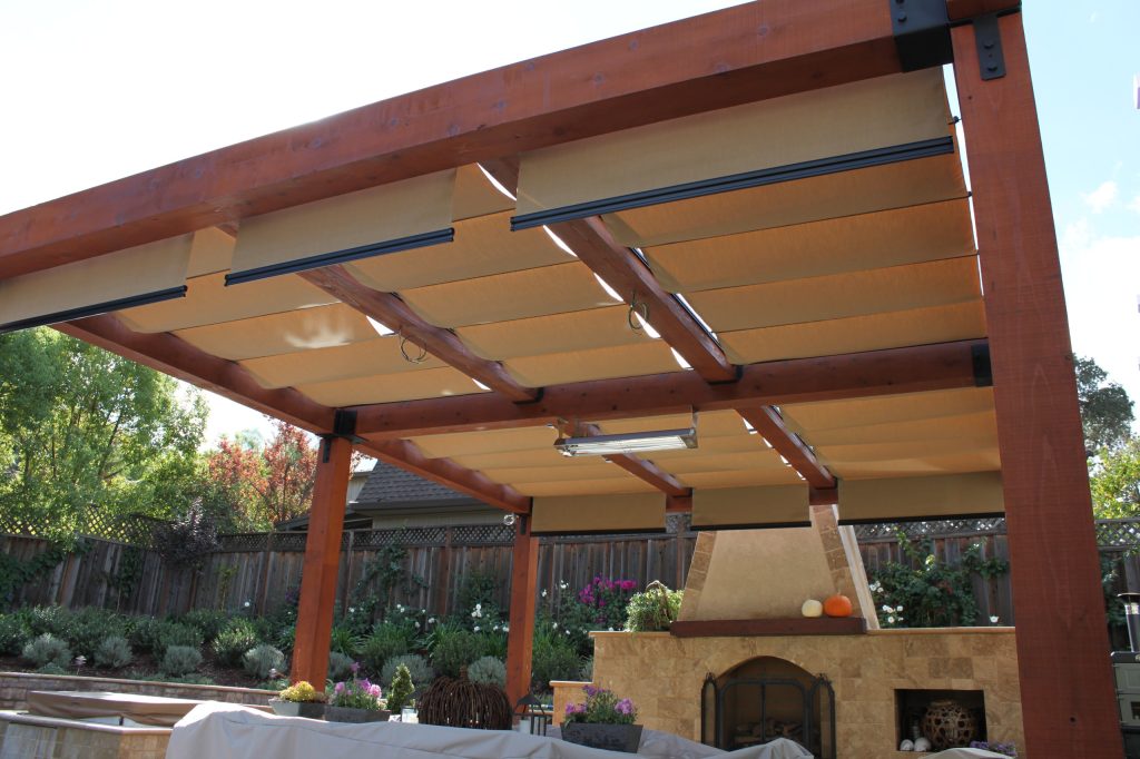 Custom Standalone Arbor w/ Retractable Canopy System, Los Gatos