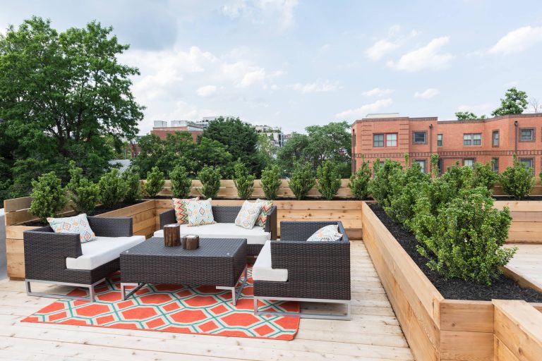 Deck container garden - contemporary rooftop rooftop deck container garden idea in DC Metro with no cover